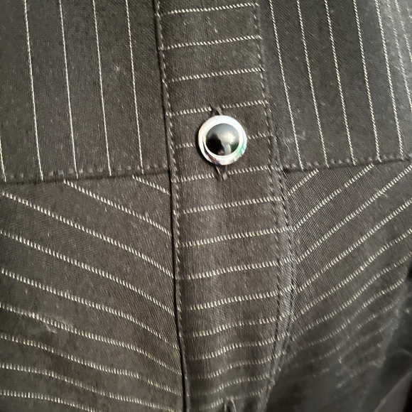 St. John Black Pinstripe Skirt Suit Griffith and Gray, Made in Italy - Picture 2 of 7